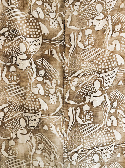 Wood Blocked Silk Textile