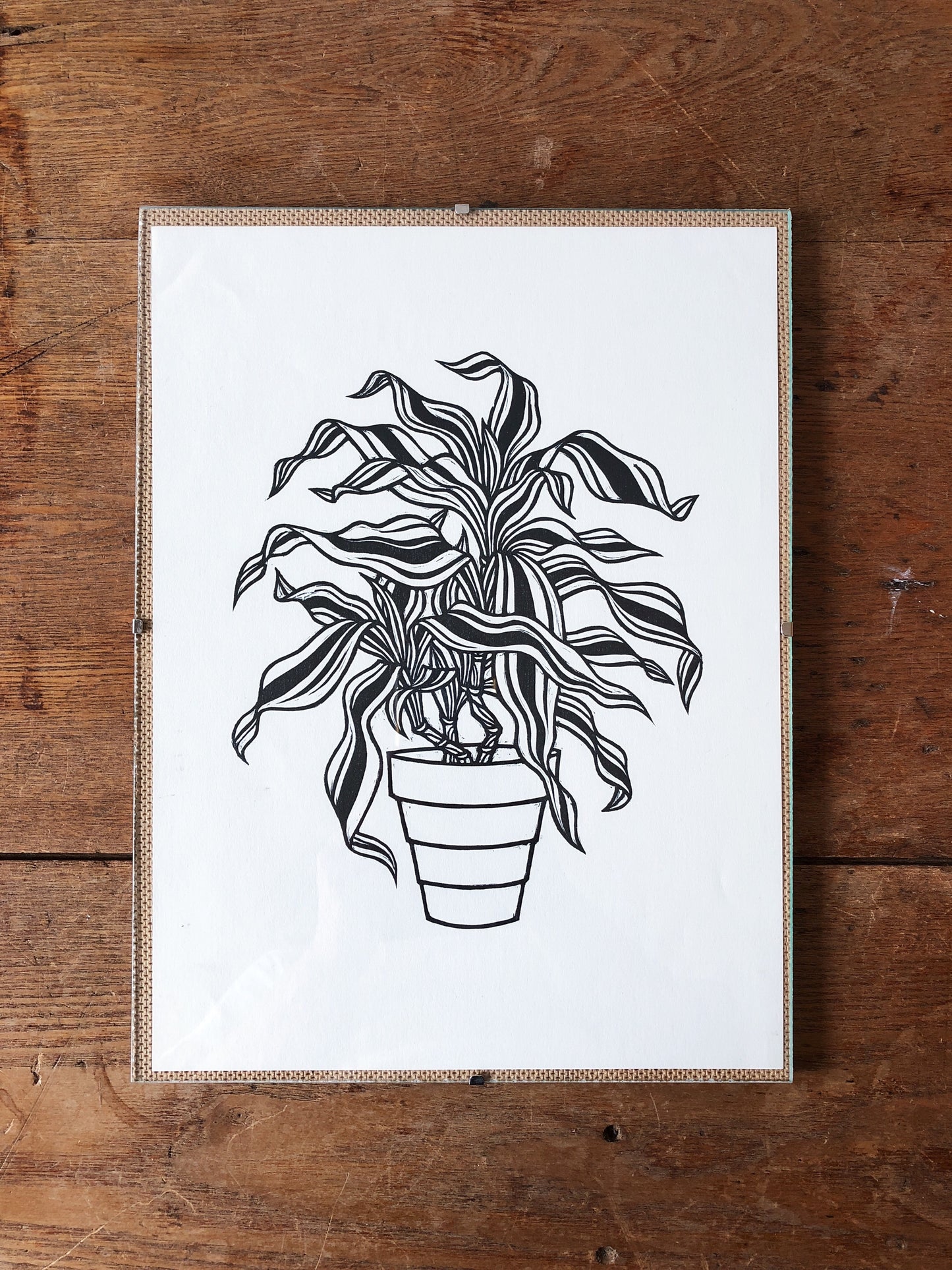 Vintage Woodblock Plant Print