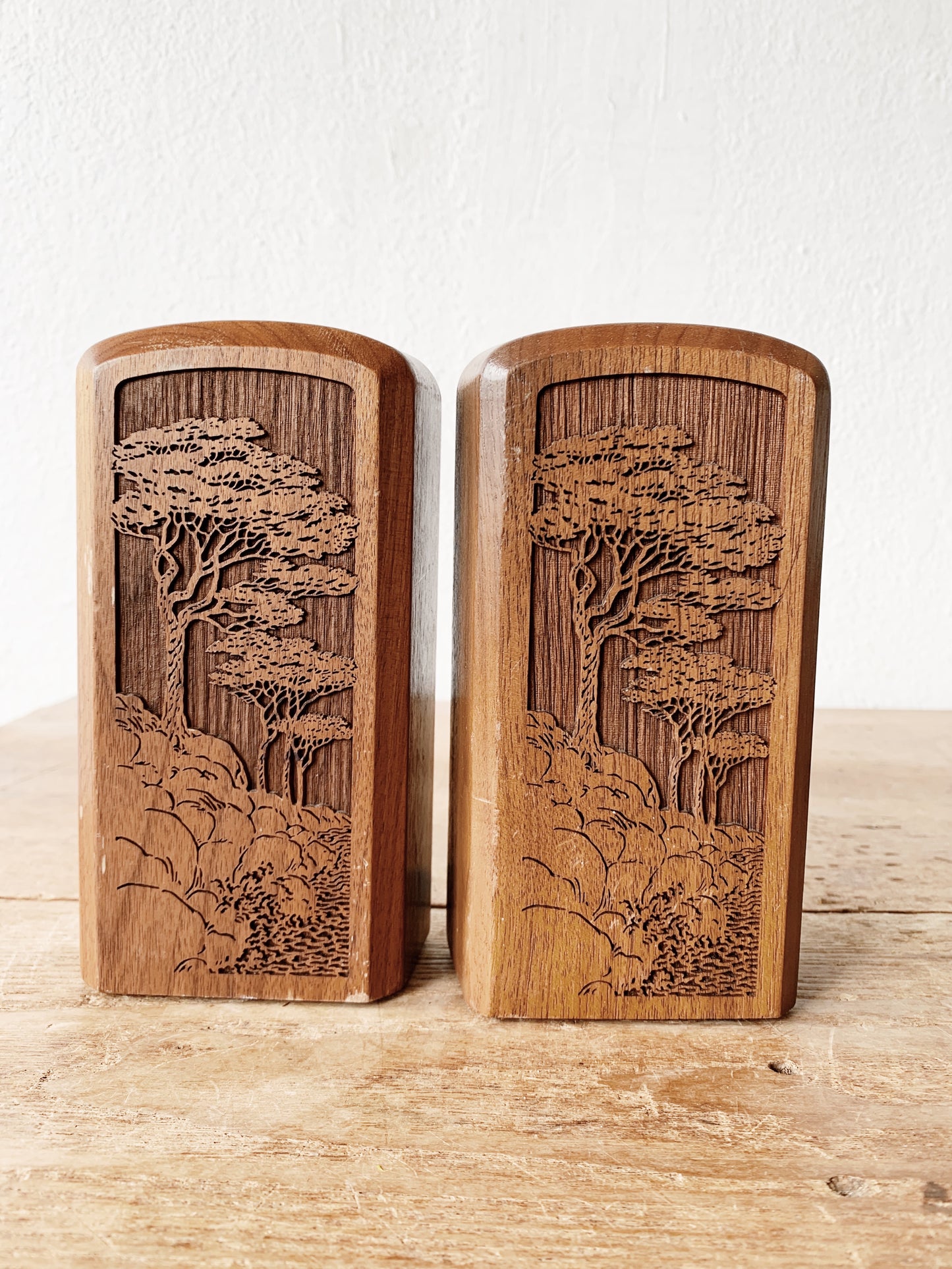 Vintage Cypress Laser Cut Bookends