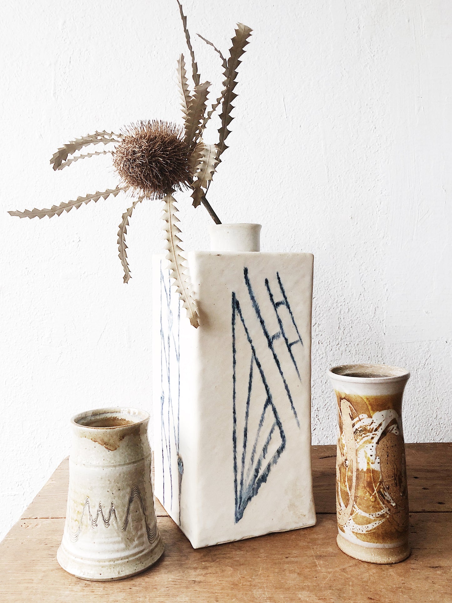 Oversized Vintage Abstract Vase