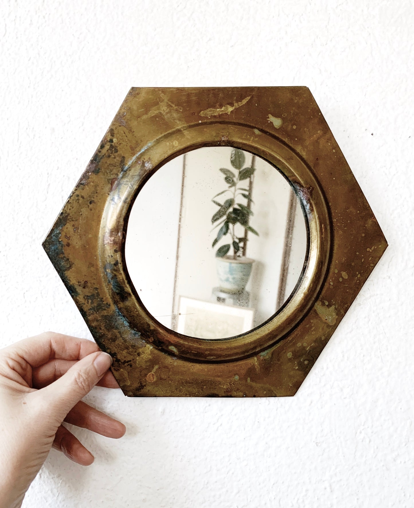 Vintage Brass Mirror