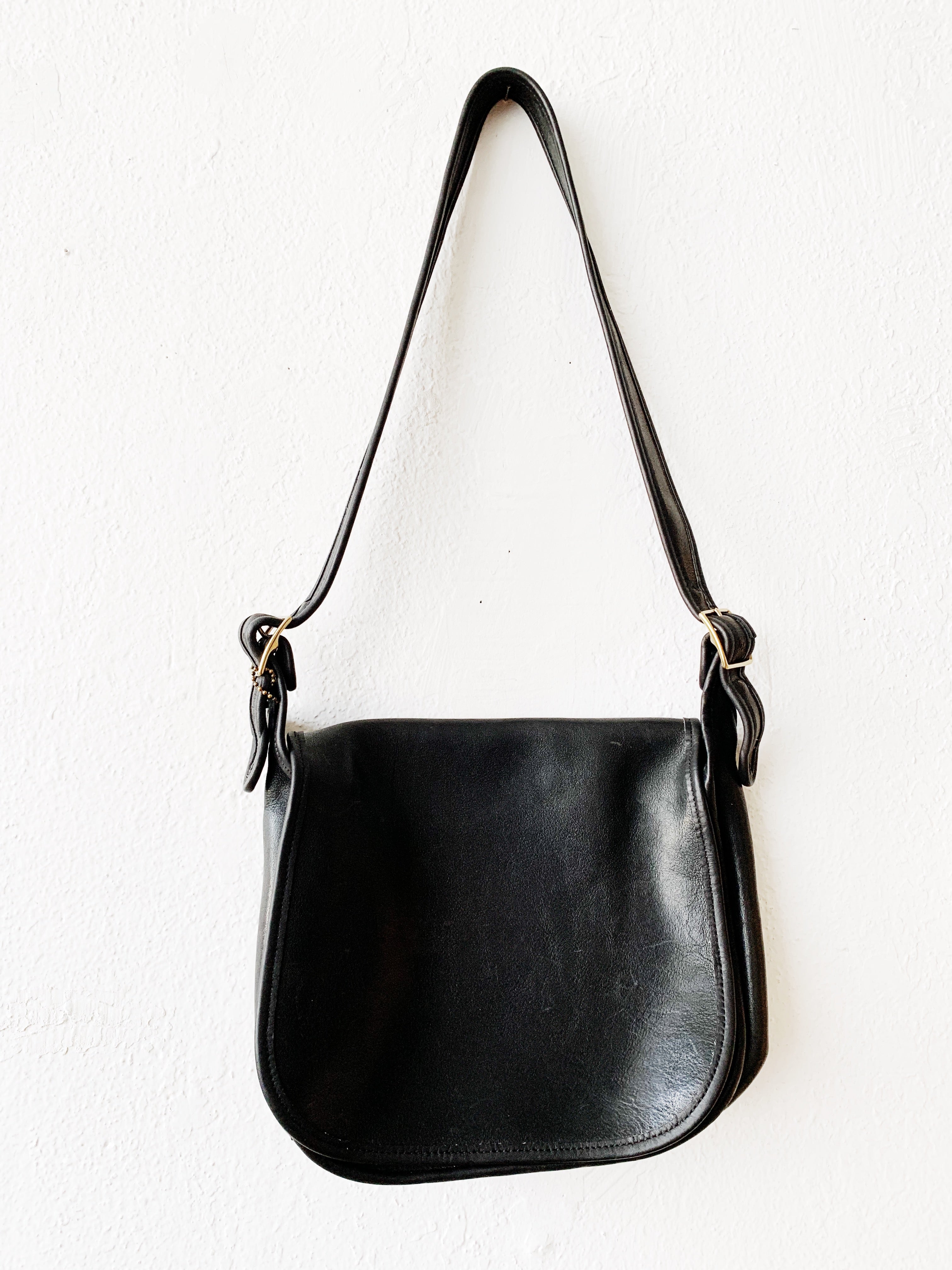 Coach Black Leather Handbag with Silver Hardware | eBay