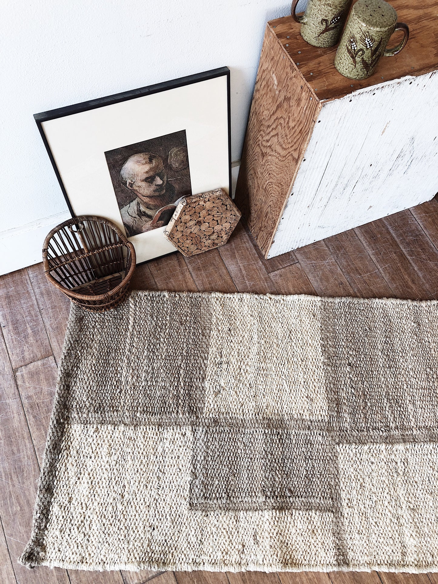 Patterned Natural Jute Rug