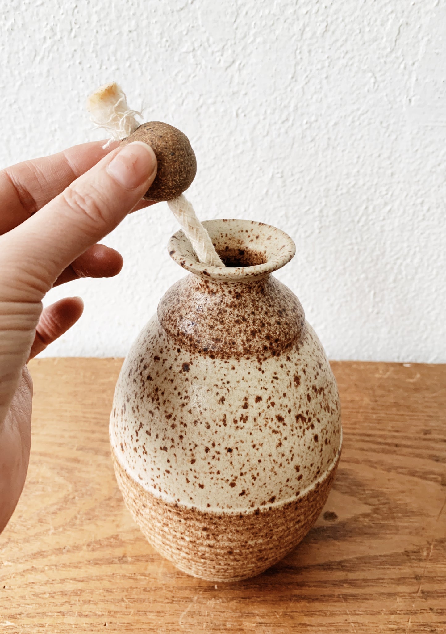 Stoneware Oil Lamp