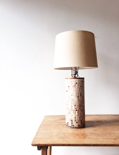 RESERVED Vintage Mosaic Tile Lamp