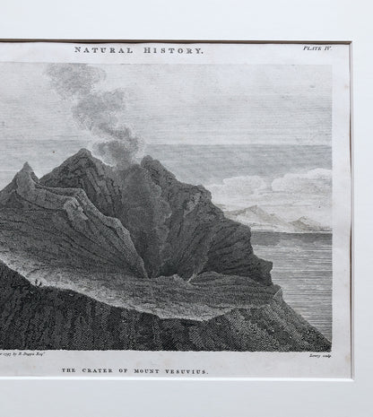 Antique 1800s Volcano Etching