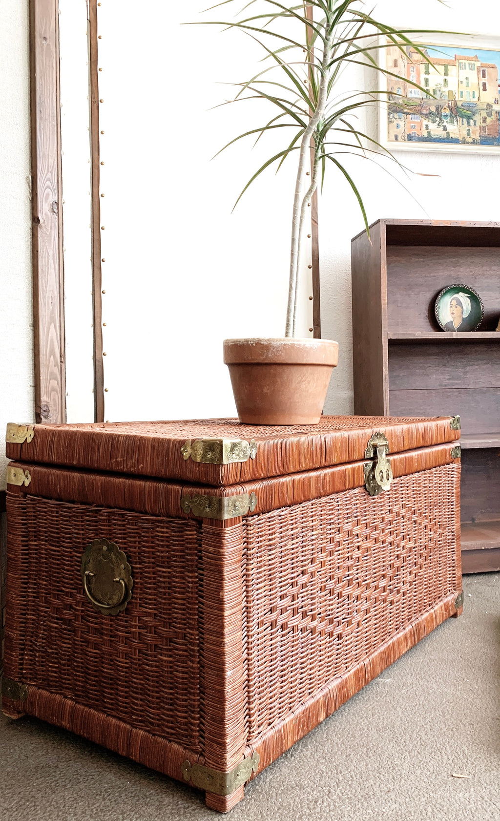 Antique Personalized Navy Footlocker Steamer Trunk - Ruby Lane