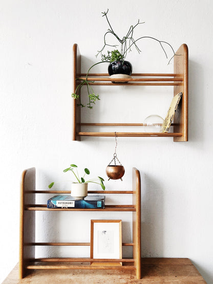 Vintage Wooden Book Rack