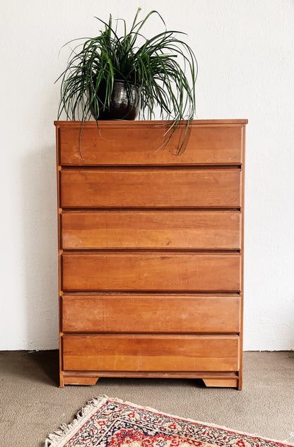 Tall Vintage Wood Dresser