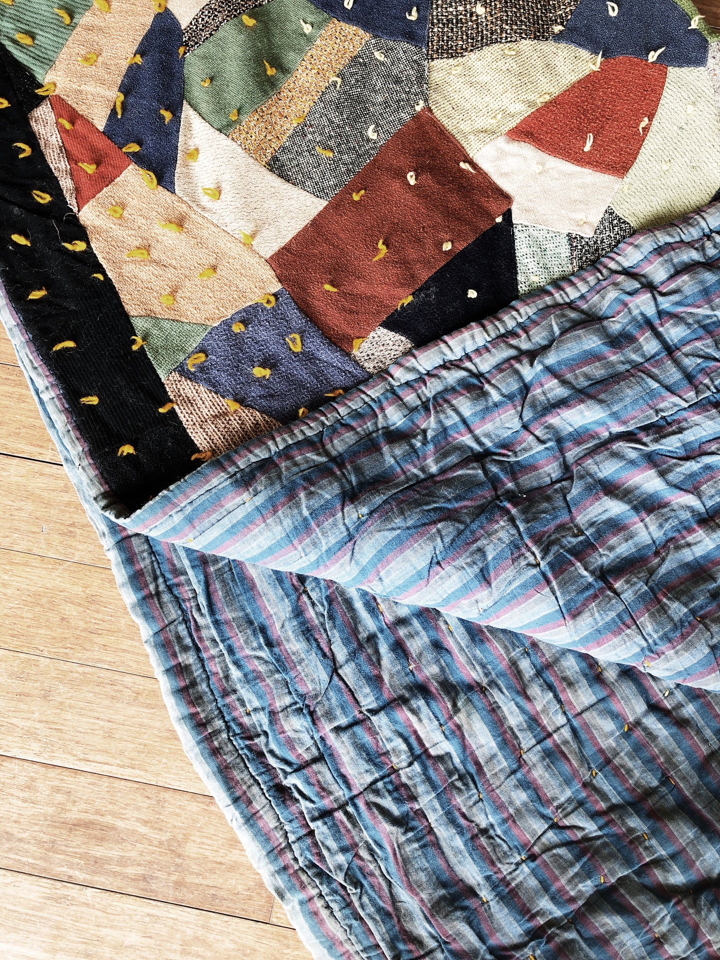 Vintage Wool Crazy Quilt