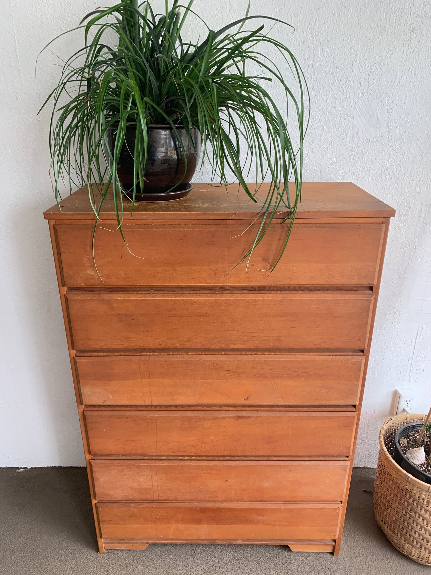 Tall Vintage Wood Dresser