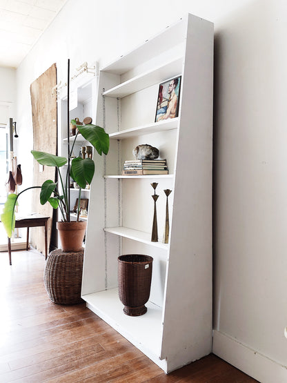 Tall Vintage Wood Library Shelf