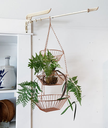 Triple Hanging Copper Baskets