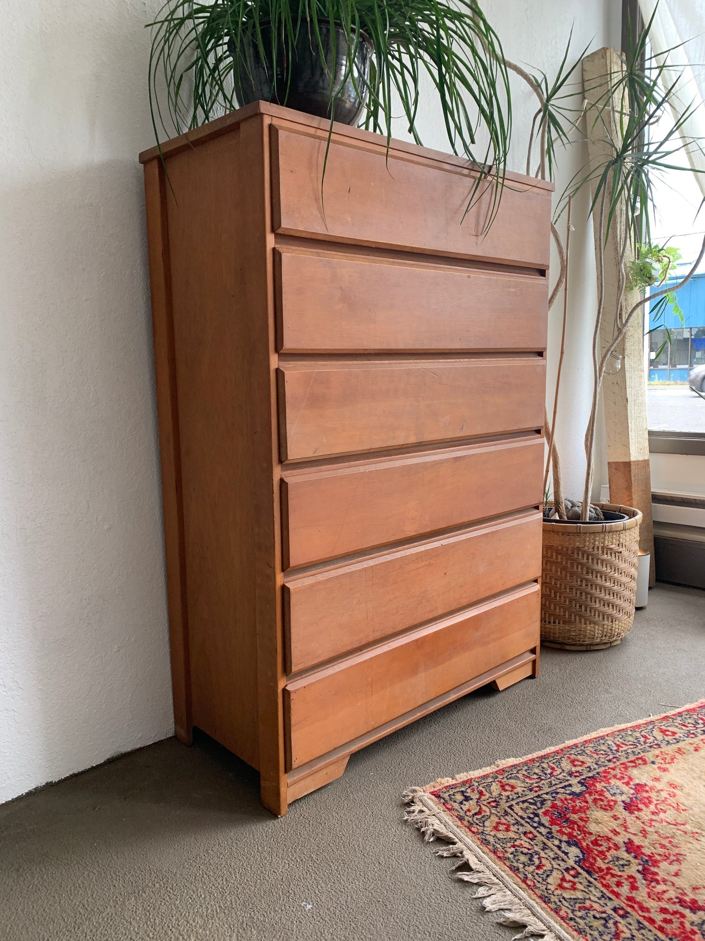 Tall Vintage Wood Dresser